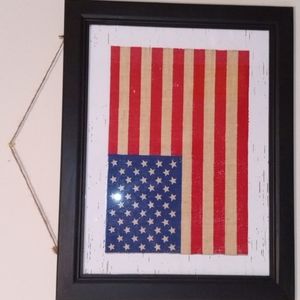 U.S. Flag picture art w/ frame 19x24